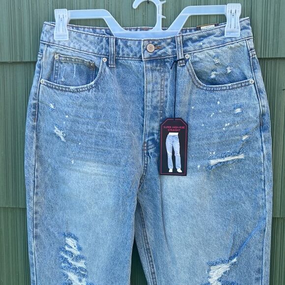 WOMEN’S Juniors Straight Super High-Rise 90's Jeans Pants 2-Pack Size 11 - Picture 3 of 8